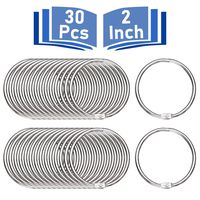 Binder Rings 2 Inch, 30 Pcs Book Rings, O Rings for Flashcards Loose, Metal Rings for Index Cards, Silver Loose Leaf Binder Rings for Paper by MoHern