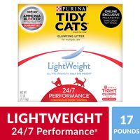 Purina Tidy Cats Light Weight, Low Dust, Clumping Cat Litter, LightWeight 24/7 Performance Multi Cat Litter - 17 lb. Box