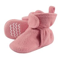 Hudson Baby Unisex Baby Cozy Fleece Booties, Strawberry Pink, 18-24 Months