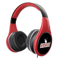 KidRox RS4 Kids Headphones 85dB Volume Limited Adjustable and Safe Hearing Protection Tangle Free Wired On-Ear Earphones for Children Toddler Boys Girls (Black/Red)