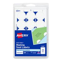 Avery 1" Round Stickers for Laser and Inkjet Printers, White, Non-Perforated, 600 Stickers (5247)