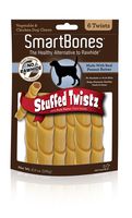 SmartBones Stuffed Twistz With Peanut Butter 6 Count, Rawhide-Free Chews For Dogs Stuffed With Pork Flavor