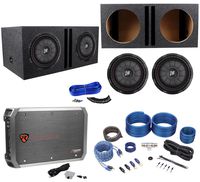 2 Kicker 43CVT122 COMPVT 12" 1600w Shallow Car Subwoofers+Mono Amplifier+Amp Kit