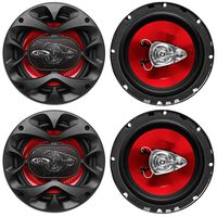 (4) Boss CH6530 6.5" 300 Watt 3-Way Full Range Car Audio Speakers Chaos Series