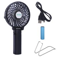 Honsky Handheld Fan, Small Desk Fan: Battery Operated, 3 Speeds, USB Rechargeable, Foldable Electric Personal Fan, Household Fan, Table Fan, for Office Home Outdoor Travel Camping,2000mAh,Black