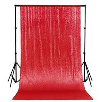 Sequin Fabric Photography Backdrop-4FTx8FT-Red-Photo Backdrop Sequins Shimmer Curtains for Backdrop