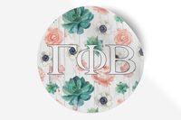 Gamma Phi Beta Sticker Greek Sorority Decal for Car, Laptop, Windows, Officially Licensed Product, Monogram Design 5" x 5" - Succulents Floral
