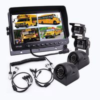 Camnex The 5th Wheel Camera Monitor System 9 inch TFT LCD Monitor with Quad Split Screen, 4 x Cameras + Trailer Tow Quick Connect Disconnect Kit Suitable for Fifth Wheel Caravan Horsebox