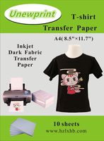 Heat Transfer Paper for Dark Fabric, Inkjet Heat Transfer Paper for t-Shirts, Customer Pack 10 Sheets, by Unewprint (8.3"11.7")