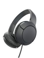 TCL Mtro200 On-Ear Wired Headphones Super Light Weight Headphones with 32mm Drivers for Huge Bass and Built-in Mic - Shadow Black