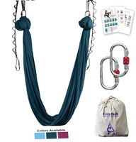 F.Life Aerial Yoga Hammock kit Include Daisy Chain,Carabiner and Pose Guide (Blackish Green)
