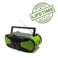 Emergency Crank NOAA Weather Radio, Audio Speaker, RunningSnail AM/FM 4-Way Powered Radio with 4000mAh Battery, LED Flashlight, Reading Lamp, SOS Alarm and Cellphone Charger (Green)
