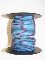 light Blue/Red Striped 18 GA AWG 100' Spool