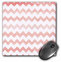 3dRose Pink Watercolor Chevron Zigzag Pattern Mouse Pad, 8" x 8" (mp_217272_1)
