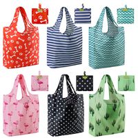 Groceries Bags Reusable Totes Mixed Bags Designs for Shopping RIPstop 50LBS XLarge Machine Washable Fashion Gift Bags with Pouch Eco Friendly Dog Paw Cactus Flamingo Stripes Dots ...