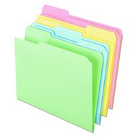 Pendaflex C2113PASR Pastel Color File Folders, 1/3 Cut Top Tab, Letter, Assorted (Box of 100)