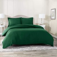 Nestl Bedding Duvet Cover 3 Piece Set - Ultra Soft Double Brushed Microfiber Hotel Collection - Comforter Cover with Button Closure and 2 Pillow Shams, Hunter Green - Full (Double) 80"x90"