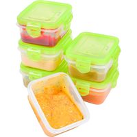 Elacra [6oz, 6-Pack] Baby Food Storage, Small Plastic Containers with BPA-Free Airtight and Leakproof Lids, Freezer & Microwave Safe