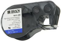 Brady M-81-488 Polyester B-488 Black on White Label Maker Cartridge, 1-57/64" Width x 1/4" Height, For BMP51/BMP53 Printers