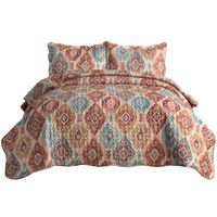 Bedsure Bohemian Quilt Set King Size (106x96 inches) - Reversible Boho Chic Pattern - Soft Microfiber Lightweight Coverlet Bedspread for All Season - 3-Piece Bedding (1 Quilt + 2 Pillow Shams)