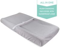 Waterproof Plush Change Pad Cover 100% Cotton Grey Velvet by Ely's & Co no Need for Changing Pad Liner