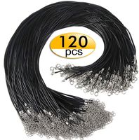 120pcs Black Necklace Cord with Clasp 1.5mm Bulk Necklace String for Bracelet Necklaces Pendants Jewelry Making Accessories(20 Inches)