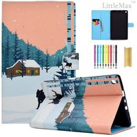 Kindle Fire HD 8 Case,LittleMax PU Leather Case Flip Stand Protective Auto Wake/Sleep Cover for Amazon Kindle Fire HD 8 7th Gen 2017 Release & 6th Gen 2016 Release with Free Stylus-01 Snow Wolf