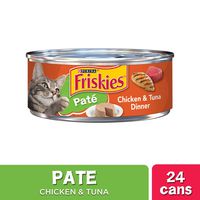 Purina Friskies Pate Wet Cat Food, Chicken & Tuna Dinner - (24) 5.5 oz. Cans