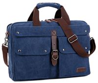 BAOSHA BC-07 17inch Canvas Laptop Computer Bag Messenger Bag Multicompartment Briefcase (Blue)