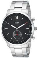 Fossil Men's Hybrid Smartwatch Watch with Stainless-Steel Strap, Silver, 21 (Model: FTW1180)