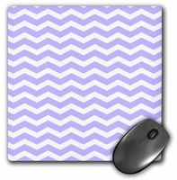3dRose LLC 8 x 8 x 0.25 Inches Mouse Pad, Lilac/Purple/White Chevron Zig Zag Striped Pattern Feminine and Fun (mp_56646_1)