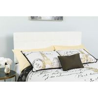Flash Furniture Bedford Tufted Upholstered Queen Size Headboard in White Fabric