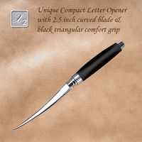 Compact Size Comfort Grip Black Letter Opener