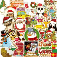 Christmas Window Clings Snowflake Decorations(52PCS), Lovely Merry Christmas Santa Reindeer Gift Graffiti Decals Christmas Window Decorations Party Supplies Christmas Stickers for Water Bottles