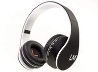 Bluetooth Headphones, Louise&Mann Wireless Headphones Over-Ear, Stereo Headset with Microphone, Soft Earmuffs, Bag for Transport for Phones/Tablets/PC (Black/Grey)