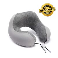 Phixnozar Memory Foam Travel Pillow -Neck Pillow, Ideal for Airplane Travel - Comfortable and Lightweight - Improved Support Design - Machine Washable Cover - Must-Have Travel Accessories