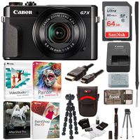 Canon PowerShot G7X Mark II Digital Camera with Corel Software and 64GB Bundle