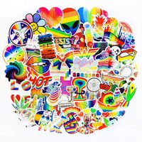 Water Bottle Stickers Gay Pride Stickers 60 pcs Bright Technicolor Rainbow Stickers Car Bike Scooter Suitcase Phone Refrigerator Laptop Cup Motorcycle Walls Bedroom Furniture Stickers(Gay love)