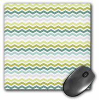 3dRose LLC 8 x 8 x 0.25 Inches Shades of Green Chevron Chic Zigzag Girly Art Mouse Pad (mp_152129_1)
