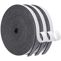 Foam Seal Tape-3 Rolls, 1/2 Inch Wide X 1/8 Inch Thick High Density Foam Strip Self Adhesive Neoprene Rubber Door Weather Stripping Insulation Foam Window Seal Total 50 Feet Long （16.5ft x 3 Rolls）