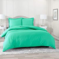 Nestl Bedding Duvet Cover 3 Piece Set - Ultra Soft Double Brushed Microfiber Hotel Collection - Comforter Cover with Button Closure and 2 Pillow Shams, Mint - Full (Double) 80"x90"