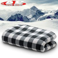 12V Car Truck Heated Blanket Electric Fleece Travel Heating Seat Blanket Throw Automotive Vehicle Road Travel Trip RV Soft Polar Fleece Winter Cold Weather- Anti-Flammable Material (White / Black)