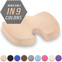 Viteps Seat Cushion - Car Seat Butt Pillow, Hip Support for Office Chair and Wheelchair - Coccyx Orthopedic Memory Foam Pad for Tailbone, Sciatica, Back Pain Relief - (Beige)