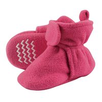 Hudson Baby Unisex Baby Cozy Fleece Booties, Dark Pink, 4 Toddler