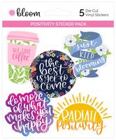 bloom daily planners Vinyl Sticker Set - 5 Colorful, Hand-Drawn Decals for Laptops, Water Bottles & More! (~3.5") - Positivity Pack