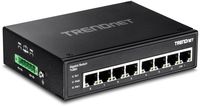 TRENDnet 8-Port Hardened Industrial Gigabit DIN-Rail Switch, 16 Gbps Switching Capacity,IP30 Rated Metal Housing (-40 to 167 ºF),DIN-Rail & Wall Mounts Included, Lifetime Protection, TI-G80