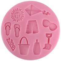 Funshowcase Beach Holiday Candy Silicone Mold for Cake Decorate, Clay, Crafting
