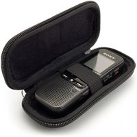 iGadgitz Black EVA Carrying Hard Case Cover Compatible with Sony ICD-BX140, ICD-PX240 370 470 820, ICD-UX560 Digital Voice Recorders