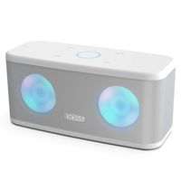 DOSS SoundBox Plus Portable Wireless Bluetooth Speaker with HD Sound and Deep Bass, Wireless Stereo Pairing, Built-in Mic, 20H Playtime, Portable Wireless Speaker for Phone, Tablet, TV, and More-White