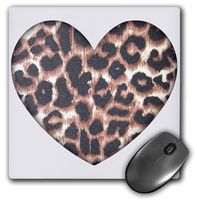 3dRose LLC 8 x 8 x 0.25 Inches Mouse Pad, Heart Leopard Print Animal Prints Fashion (mp_30870_1)